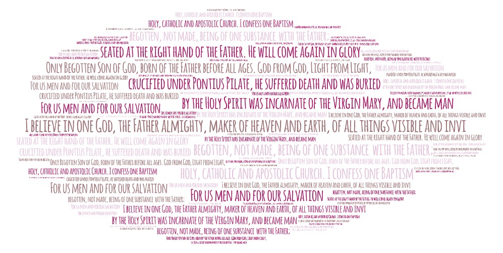 Collage of phrases from the Nicene Creed